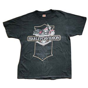 Harley Davidson 1998 Vintage Charlotte North Carolina Beefy Haines Shirt Mens L